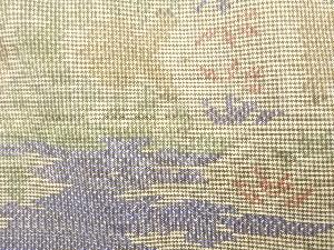 アンティーク　樹木に霞模様織り出し本場大島紬着物